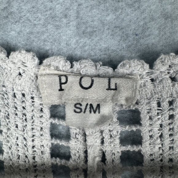 POL Vest Womens S / M Crochet Open Front Duster Boho Festival Layering Open Knit - Picture 3 of 9